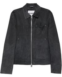 Les Hommes - Suede Zip-Up Jacket - Lyst