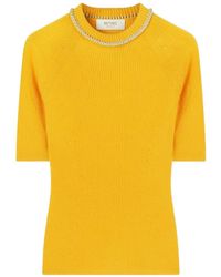 RETORI - T-Shirt En Maille Côtelée À Détail De Chaîne - Lyst
