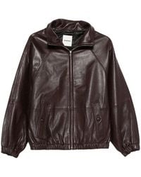 Sandro - Zip Lambskin Leather Jacket - Lyst