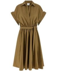 Nude - Elasticated-Waist Shirt Midi Dress - Lyst