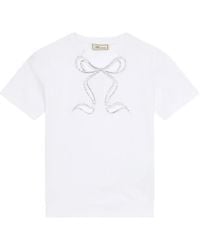 Blumarine - Rhinestone-Embellished Cut-Out T-Shirt - Lyst