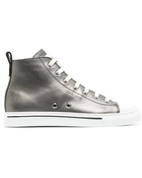 Roberto Cavalli - Metallic Leather High-Top Sneakers - Lyst