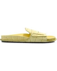 Jacquemus - Croc-Effect Leather Flat Sandals - Lyst