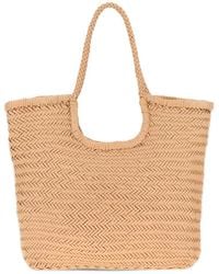 Dragon Diffusion - Ns Diagonal Triple Jump Woven Leather Tote Bag - Lyst