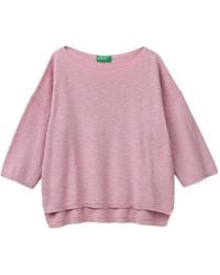 Benetton - Boxy Fit Boat-Neck Sweater - Lyst