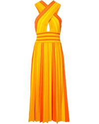 Carolina Herrera Striped Halterneck Dress - Oranje