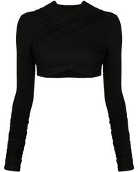 Concepto - Long-sleeve Hooded Cropped Top - Lyst