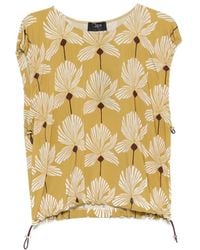 Clips - Gerafftes Top Mit Blumenprint - Lyst