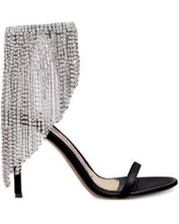 Alexandre Vauthier - Drapierte Satin-Sandalen Mit Kristallen 105Mm - Lyst