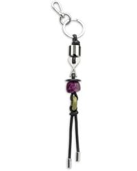 Ami Paris - Leather And Metal Ami De Coeur Pearls Keyring - Lyst