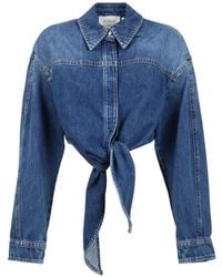 Sportmax - Camisa Vaquera Con Cierre De Lazo - Lyst