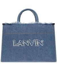 Lanvin - Shopper mit Logo-Stickerei - Lyst