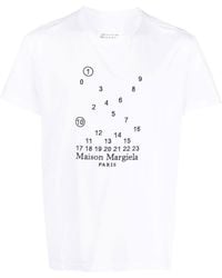Maison Margiela - Camiseta Numeric con logo bordado - Lyst