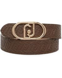 Liu Jo - Monogram-Embossed Reversible Belt - Lyst