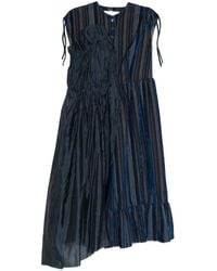 A Tentative Atelier - Asymmetric Pleat Drapy Gather Dress - Lyst