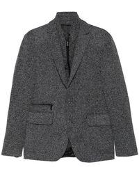 KARL LAGERFELD - Layered-Design Textured-Finish Blazer - Lyst