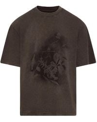 Feng Chen Wang - Spray-Painted Plant-Motif T-Shirt - Lyst