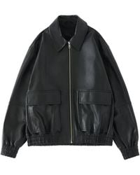 Studio Nicholson - Veste En Cuir Piston À Fermeture Zippée - Lyst