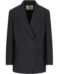 Fendi - Pinstriped Double-Breasted Blazer - Lyst