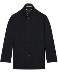 BOSS - High-Neck Single-Breasted Coat - Lyst