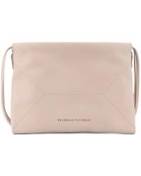 Brunello Cucinelli - Logo-Lettering Shoulder Bag - Lyst