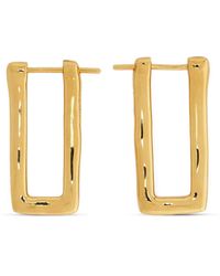 Jil Sander - Pendientes de aro con diseño rectangular - Lyst