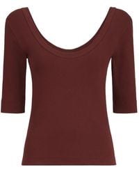 Brunello Cucinelli - Stretch Cotton Ribbed Jersey T-Shirt With Monili - Lyst