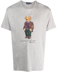 Polo Ralph Lauren - Polo Bear Graphic-print Cotton-jersey T-shirt - Lyst