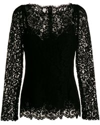 Dolce & Gabbana - Cordonetto-lace Long-sleeve T-shirt - Lyst