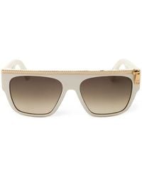 Moschino - Zip-Detail Rectangle-Frame Sunglasses - Lyst
