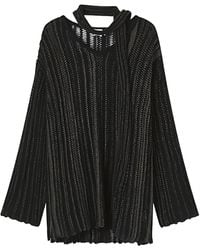 B+ AB - Tie-Neck Ribbed-Knit Sweater - Lyst