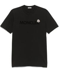 Moncler - Flocked-Logo Cotton T-Shirt - Lyst