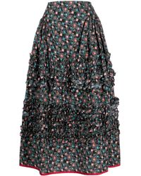 Molly Goddard - Floral-print Midi Skirt - Lyst