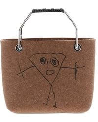 Plan C - Mini Pili And Bianca Tote Bag Mit Grafischem Print - Lyst