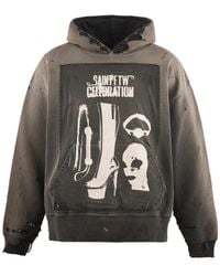 SAINT Mxxxxxx - Distressed Graphic-Print Hoodie - Lyst