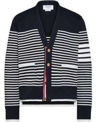 Thom Browne - Striped V-Neck Cardigan - Lyst