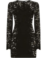 Dolce & Gabbana - Abito Corto Semi Trasparente - Lyst
