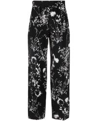 Victoria Beckham - Floral-print Silk Trousers - Lyst