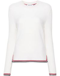 Thom Browne - Striped-Border Cashmere Jumper - Lyst