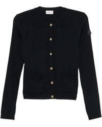 Moncler - Cardigan Nervuré À Patch Logo - Lyst