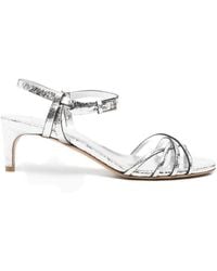 Roberto Del Carlo - Iride Crackled-Effect Strappy Sandals - Lyst