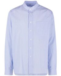 SALON C. LUNDMAN - Chemise Rayée À Col Officier - Lyst