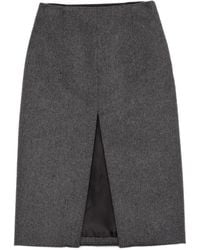 Prada - スリット ウールミニスカート - Lyst