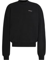 Off-White c/o Virgil Abloh - Schwarzer Baumwoll-Logo-Druckpullover - Lyst