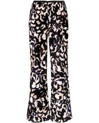 forte_forte - Abstract-Print Crushed-Velvet Trousers - Lyst