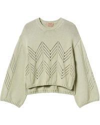 Twinset - Wool-Blend Jumper With Chevron Pattern - Lyst