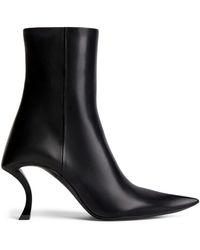 Balenciaga - Hourglass 100mm Leather Ankle Boots - Lyst