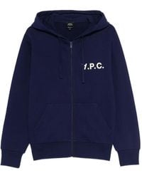 A.P.C. - Sudadera Con Capucha Y Cremallera - Lyst