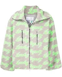 Natasha Zinko - Slogan-Print Zip-Up Fleece Jacket - Lyst