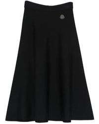 Moncler - Logo-Patch A-Line Midi Skirt - Lyst